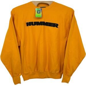 NWT Men's Yellow Black Steve & Barry's‎ Hummer Block Letter Crewneck Sweatshirt